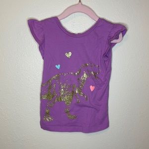 💜Carter’s Girls Gold Dinosaur Cap Sleeve 4T Top💜